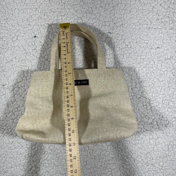 Esprit 1990s Y2K Vintage Raffia Mini Tote Bag Magnetic Closure Cottagecore - Picture 7 of 9